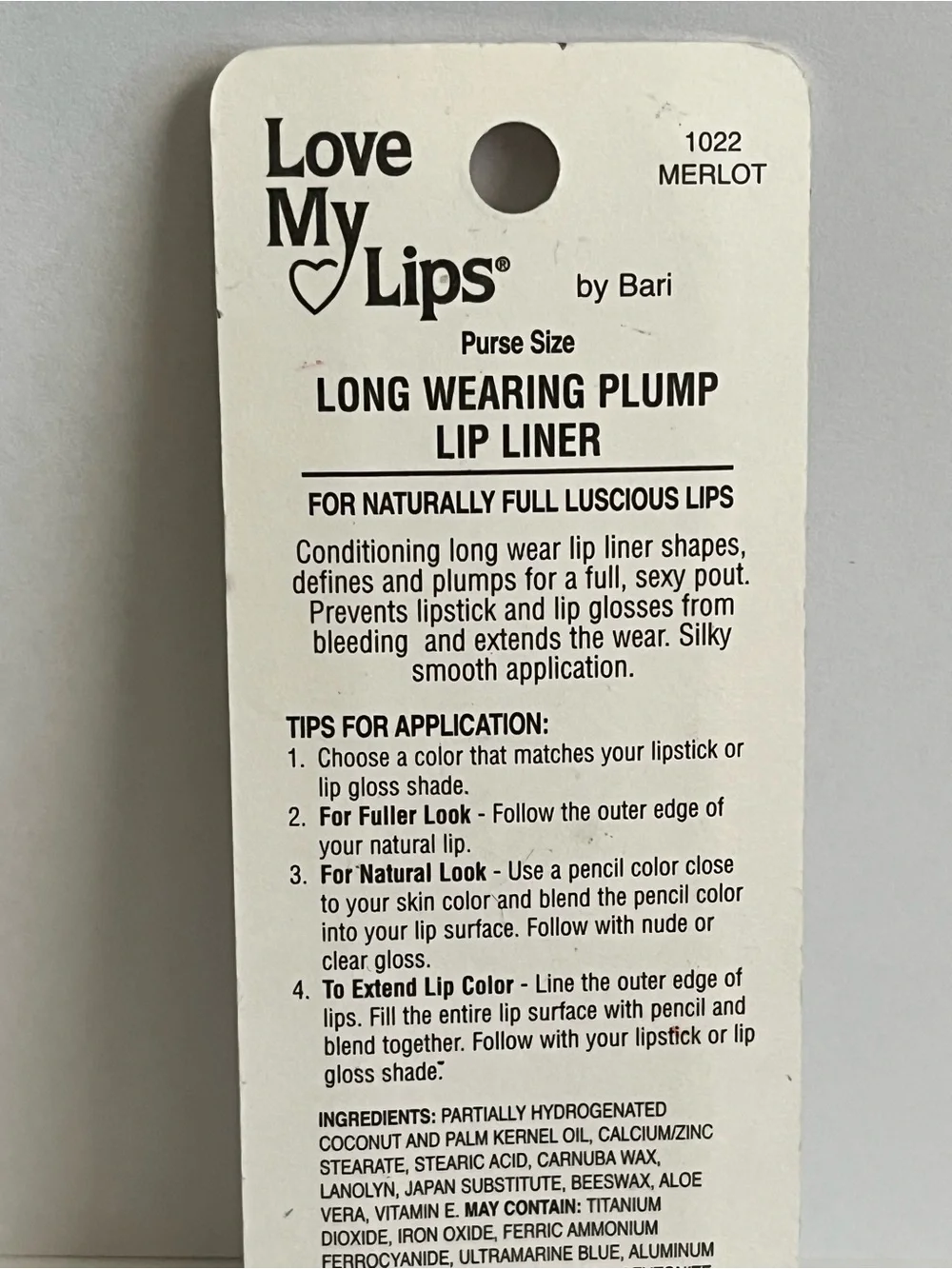 Love My Lips by Bari Long Wearing Plumping Lip Liner Pencil Merlot 1022